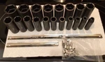Stanley Proto J74116 19 Piece 6 Point 1/2" Drive Deep Impact Socket Set Usa. Fixed Price $224.00.