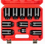 Wett 1/2" Drive Deep Large Impact Socket Set, 11-piece Spindle Axle Nut Wheel.... Fixed Price $53.40.