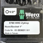 Wera 003631, 8790 Hmc Zyklop Socket With 1/2" Drive, 1" X 40 Mm. Fixed Price $19.00.