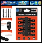 Blackrobot 10-piece Impact Socket Adapter Set, 1/4" Hex Shank To 3/8" Square Dri. Fixed Price $31.99.