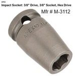 Apex M3112 3/8'' Magnetic Impact Socket Hex Drive (new). Fixed Price $11.00.