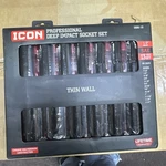 Icon Deep Impact Socket Set 1/2" Drive Sae 6 Point 13 Pc. 7/16 To 1-1/4 - New. Fixed Price $93.00.