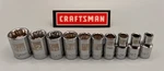 Craftsman Tools 10pc 1/4" Sae 12pt Socket Set 3/16"-9/16" Dual Etched. Fixed Price $16.99.