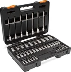 44 Piece 1/4", 3/8", 1/2" Drive Large, Full Polished Chrome. Fixed Price $136.80.