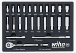 Wiha 33396 25 Piece 1/4 Drive Professional Standard And Deep Socket Tray Set. Fixed Price $89.98.