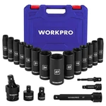 Impact Socket Set 20 Piece 1/2 Drive Deep 6 Point 10-27mm Workpro Steel. Fixed Price $89.99.