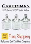 Lot Of 3 New Craftsman 3/8" Drive 1/4" Socket Adapter Reducer Cmmt99292. Fixed Price $15.96.