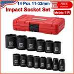 14 Pc 1/2 Inch Drive Shallow Impact Socket Set 11-32mm Metric 6-point Cr-v Steel. Fixed Price $30.78.