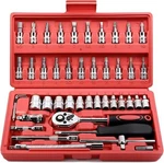 46 Pieces 1/4 Inch Small Drive Socket Ratchet Wrench Set With Bit .... Fixed Price $18.39.