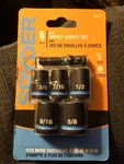 New Spyder 6-piece Impact Socket Driver Set ( 3/8, 1/2, 7/16, 9/16, 5/8 ). Fixed Price $20.00.