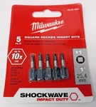 Milwaukee 48-32-4621 1" X #1 Square Recess Impact Duty Steel Insert Bits 5 Pack. Fixed Price $5.00.