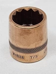 Berylco W-936 Non Sparking Becu Beryllium Socket 7/8" Inch 1/2 In Drive. Fixed Price $29.99.