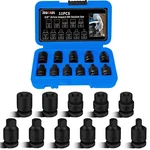 Jeuclel 11pc 3/8" Drive Impact Socket Set Cr-mo Steel Square Bit Tool Kit. Fixed Price $37.99.