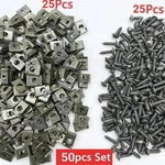 50pcs Car U-type Clip Screw Fastener Set Metal Anti Rust Panel Fixing - New. Fixed Price $13.23.
