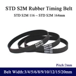 Std S2m Timing Belt Arc Teeth Pitch2mm Width3mm 20mm Rubber Drive 116 164mm. Fixed Price $4.19.