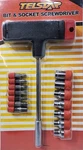 T-handle Bit & Socket Screwdriver Set With Multiple Bits Sockets 15 Pieces New. Fixed Price $9.95.