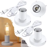 2 Pcs Polished Metal Desktop Lamp Base E26 E27 Screw Light Bulb Holder Socket.... Fixed Price $28.99.