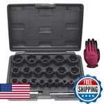 22 Pcs Bolt Nut Extractor Set, Yuesstloo 1/2" And 3/8" Drive Wheel Lock Removal. Fixed Price $76.35.