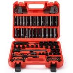 Tohome 111pc Mechanics Tool Set Sae Metric Socket Ratchet Bit Kit Red Case. Fixed Price $75.99.