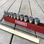 Proto 10 Piece 1/2" Drive Deep Well Socket Set 12 Points 1/2 - 1 1/16 In Case. Fixed Price $67.99.