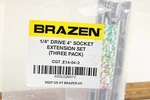 Brazen Cgt E14 04 3 1/4" Drive 4" Extension Chrome Knurled Friction Ball Pack. Fixed Price $14.99.