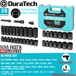 Duratech 38pc 1/2" 3/8" Drive Deep Impact Socket Set 6 Point Metric Sae Sockets. Fixed Price $53.99.