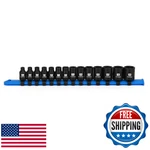 Mixpower 1/4" Drive Shallow Magnetic Impact Socket Set With Storage Rails, 14-pi. Fixed Price $51.22.