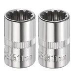 2pcs 12 Points Socket 3/8" Drive 11mm Metric Shallow Impact. Fixed Price $9.77.