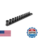 Tekton 1/4 Inch Drive Shallow 6-point Impact Socket Set With Rail, 13-piece (5/3. Fixed Price $70.75.