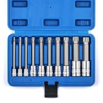 Mixpower 10 Piece Spline Tip Bit Socket Set, M-type, Extra Long (4" Length). Fixed Price $35.99.