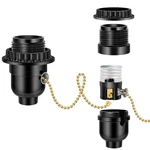 Aolloa Ul Listed E26 Light Socket, Threaded Lamp Pull Chain Switch, Black. Fixed Price $10.52.