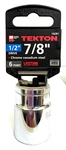 7/8x1/2 Dr. 6 Point Socket Standard Shallow Chrome Vanadium Steel Tekton. Fixed Price $12.00.