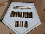 Vintage Bonney Gold 1/2" 8 Pcs Socket Set Extension Chrysler Mtsc Award Usa. Fixed Price $124.99.