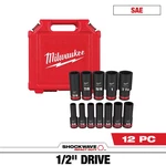 Shockwave 1/2 In. Drive Sae Deep Well Impact Socket Set (12-piece). Fixed Price $117.96.