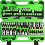 Swanlake 32 Piece Hex Bit Socket Setsae And Metric 1/4'' 3/8' 1/2'' Drive. Fixed Price $42.14.