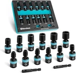 Duratech 1/4" Drive Impact Universal Joint Socket Set, Swivel. Fixed Price $64.99.