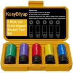 Kosybliyup 5 Pcs 1/2" Drive Impact Lug Nut Socket Set, Nonmarring Thin Wall D.... Fixed Price $70.40.