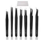 Yhyz 7pcs Precision Tweezers Set, Premium Anti-static Stainless Steel Esd Twe.... Fixed Price $14.44.