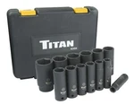 Titan Tools 14 Pc. 1/2 In. Drive Metric Deep Impact Socket Set (42404). Fixed Price $73.76.