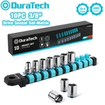 Duratech 10pc 3/8" Drive Socket Set Metric 6-point Shallow. Fixed Price $18.99.