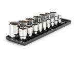1/2 Inch Drive 12-point Socket Set With Rails And Tray, 16-pc -3/8 - 1-5/16. Fixed Price $84.99.