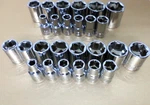 New Kobalt 3/8" 26pc Socket Set 6-19mm 1/4-7/8" 6pt Sae/metric, 6-point, Shallow. Fixed Price $29.73.