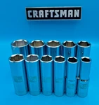 Craftsman Tools 1/2" Drive 11pc Deep Sae 6 Point Socket Set - 1 1/8" Etched. Fixed Price $69.99.