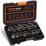 Thinkwork Bolt Extractor Kit, 13+1 Pieces Nut Socket Set, 3/8" Drive R. Fixed Price $35.44.