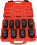 9-piece 1/2 Inch Drive Deep Impact Axle Hub Socket Set Fit For 29mm-38mm, Red. Fixed Price $51.99.