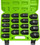 Sunhzmckp 17-pc 1/2" Sae And Metric Drive Impact Socket Set, 17-piece. Fixed Price $110.97.