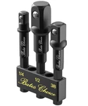 Bates Impact Socket Adapter Set, 3 Pcs, 1/4", 3/8", 1/2", Black. Fixed Price $14.99.