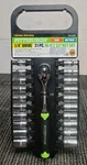 Pittsburgh 62303 1/4" Drive 21pc Hi-viz Sae/metric Socket Set. Fixed Price $32.99.