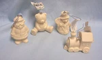 Christmas Craft Decorations (4) Provo Ornaments Unpainted (a2). Fixed Price $8.25.
