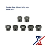 7 Pc Nano Socket / Stuby Set (18mm - 24mm) X 1/2" Drive By X1 Tools. Fixed Price $39.25.